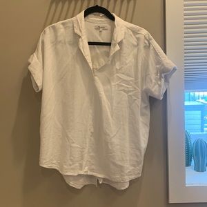 Madewell linen blend Hayden popover top M